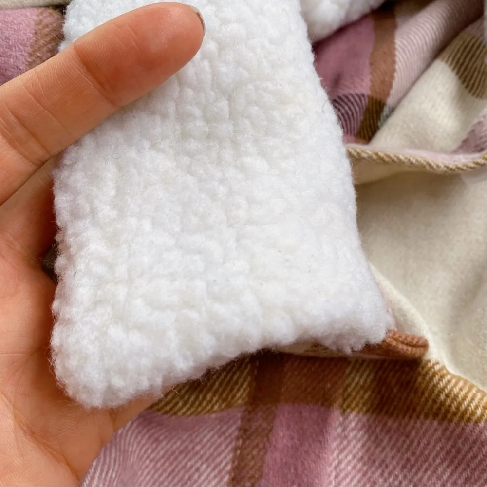 💗 BLUSH MULTI PLAID COLLAR LONG SLEEVE BELTED JACKET! - Picture 7 of 12